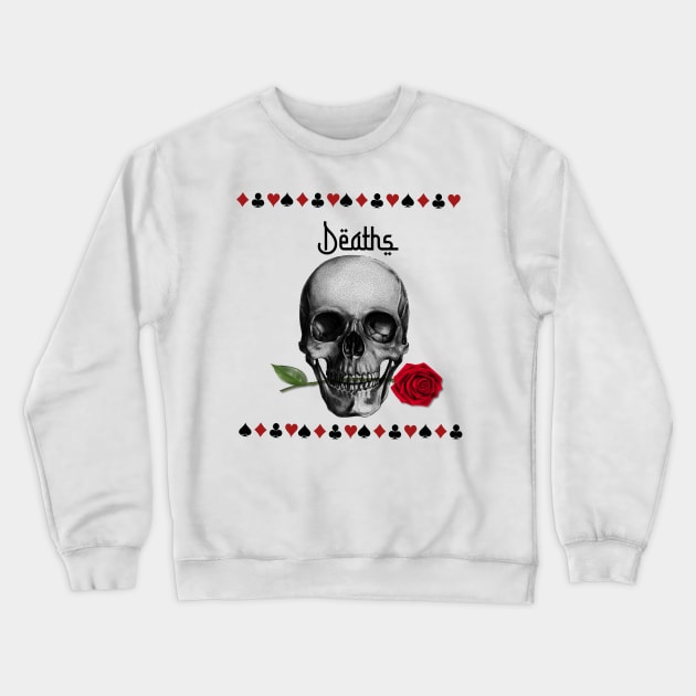 Death Skull Rose Crewneck Sweatshirt by Prossori